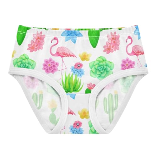 Cacti Pink Flamingos Panties Little Girl Toddler Girls Underwear Cotton Aesthetic Briefs Girls Undies 2t
