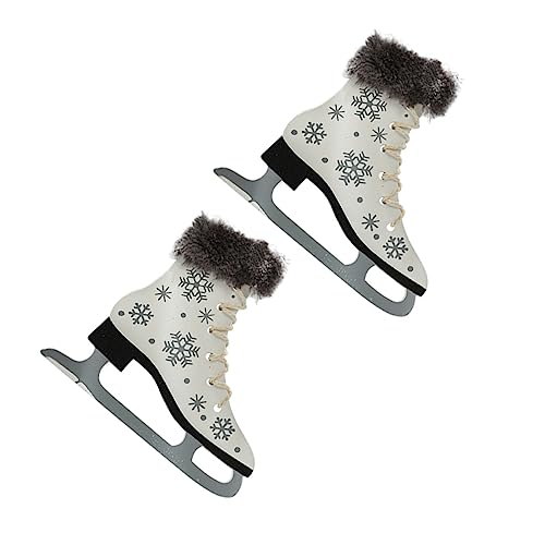 Veemoon Recyclable Wooden Skates Pendant Ideal for Christmas Decor Dessert Tables Backdrop