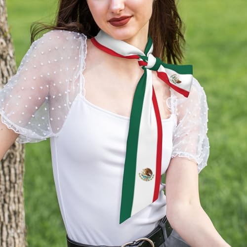 Women'S Fashion Scarf Vintage Mexico Michoacan Mexican Flag Hair Satin Scarf Bandanas Headscarf Wrap Breathable Lightweight Neck Scarves For Handbag Accessories4
