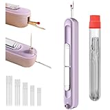 Zivyes 2-in-1 Automatic Needle Threader & Seam Ripper Tool with 25 PCS Large Eye Needles Sewing Supplies for Hand Quilting Embroidery