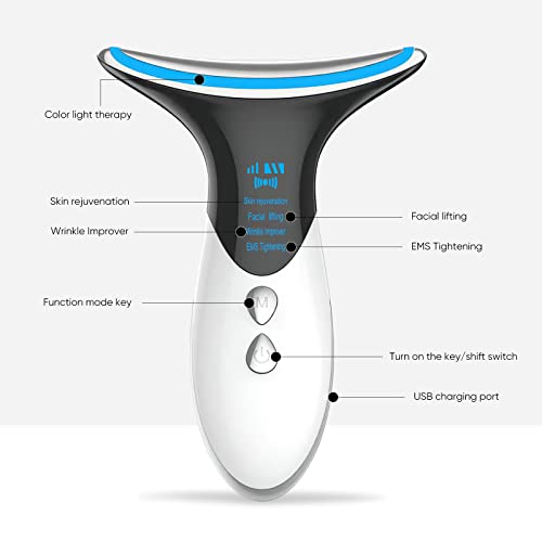 Face Massager - 4 In 1 Face Lift Device Facial Massager Double Chin Eliminator - Anti-Aging Face Neck Massager For Face, Eye, Neck, Reduce Fine Lines Smooth Wrinkles #TOP6