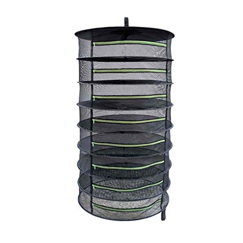 SXXYXH Dry Net, Plant Drying Net 8-Layer Zipper Drying Net Drying Rack for Plants Flowers And Herbs (Black)