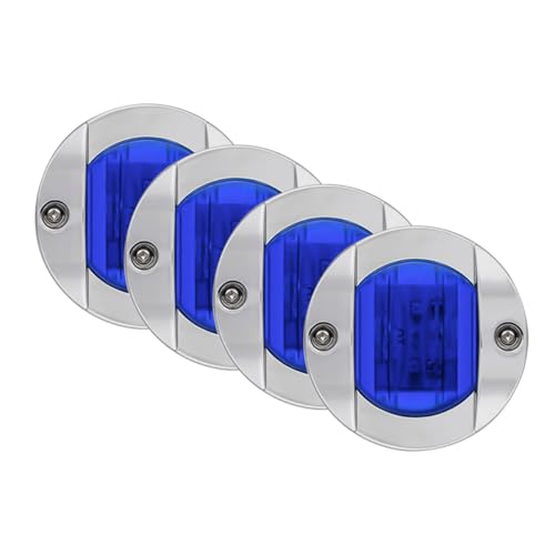 Hsthe Sea 4 Pack Boat Light 12V Round Marine Lamp Transom Mount Light for Boat Deck Boats Deck Kayak Yacht Marine Pontoon