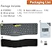 J-Tech Digital ProType S Wireless Split Ergonomic Keyboard for Long Nails, Carpal Tunnel Relief, 2.4G & Bluetooth, Rechargeable, Detachable Palm Rest, Quiet Mechanical Keys for Windows, Mac, iPad