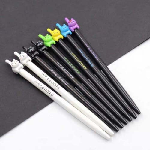 Set 22 piezas bolígrafos gel gato retráctiles 0.5mm tinta negra miniatura 6