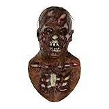 MAKEATREE Scary Walking Dead Zombie Head Mask Latex Creepy Halloween Costume Horror Bloody Adult Halloween Decoration Props