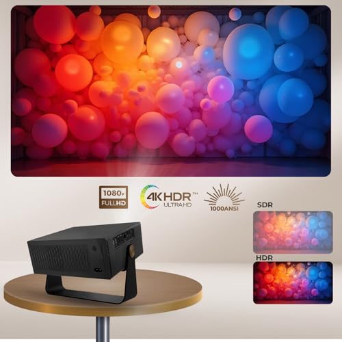 Image of WZATCO Yuva Blaze, Android 13, Smart Home Projector, Native 1080P Fully Automatic, Sealed Engine, 1000 ANSI Lumens, ARC, WiFi 6 & BT, Screen Mirroring, Portable Room Cinema, Black