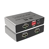 HBAVLINK HDMI Splitter 1 in 2 Out 4K 60Hz - EDID Clone, HDCP2.2, HDR, Dolby Atmos, Dolby Vision - Compatible with Firestick 4k Max, PS3/PS5 & Elgato HD60s/x/Pro, Apple TV 4K, Retrotink, Roku soundbar