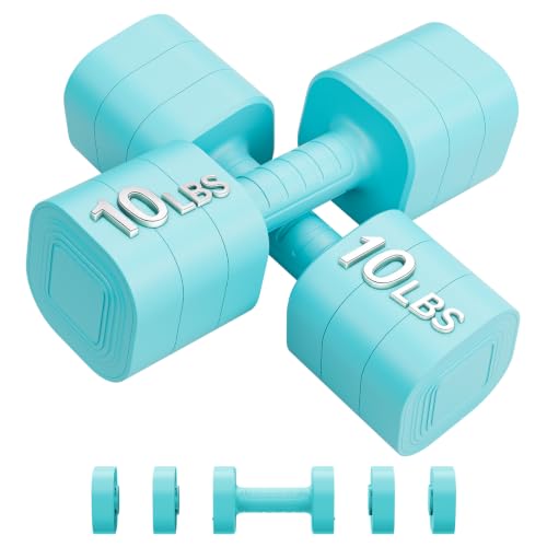 Image of Ragebby Adjustable Dumbbell Set of 2, Weights for Men and Women at Home, Anti-slip Handle, 3 in 1 Free Weights Dumbbells Set, 2lb /3lb /5lb /10lb /15lb /20lb for Pilates, Yoga, Strength Training