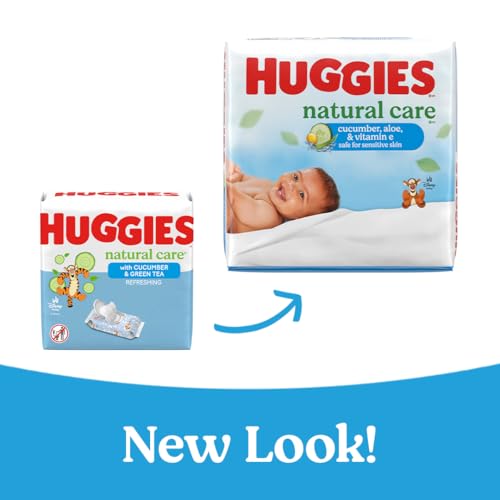 image for Huggies Natural Care Cucumber, Aloe and Vitamin E Baby Wipes, Hypoalle