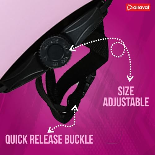 Image of Airavat 7510 Zippy Kids Protective Set Including Helmet Along with Knee Pads, Elbow Pads & Palm Guards (Pink)