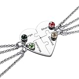 medalla soy luna amazon OPCIÓN MULTIPLE: 2 colores, color plateado y color negro, combinación de colgante de corazón de 2/3/4/5 piezas, puede elegir el que más le guste. Proporcione 12 piedras de nacimiento, las 12 piedras de nacimiento significan 12 meses, puede elegir la más adecuada.