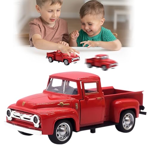 AGSIXZLAN Little Red Truck Toy for Toddlers 2 3 4 5 6 7 8 Year Old Boys Girls,1:32 Alloy Toddlers Car Toy Driveable,Car Door Can Open,Toy Trucks for Kids Easter Christmas Birthday Gifts