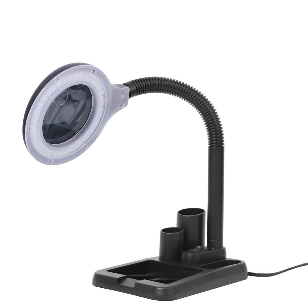 Kit di accessori per microscopio 40 Luci a LED Lampada Lente d'ingrandimento Lente d'ingrandimento illuminata da tavolo Scrivania da lettura Saldatura Lente grande Lente d'ingrandimento illuminata Vet