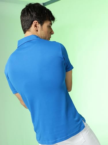 Image of Men's Solid Polo Collar Casual T-Shirt with Pocket | Cotton Polo Collar Half Sleeves Solid T-Shirt | Slim Fit Polos