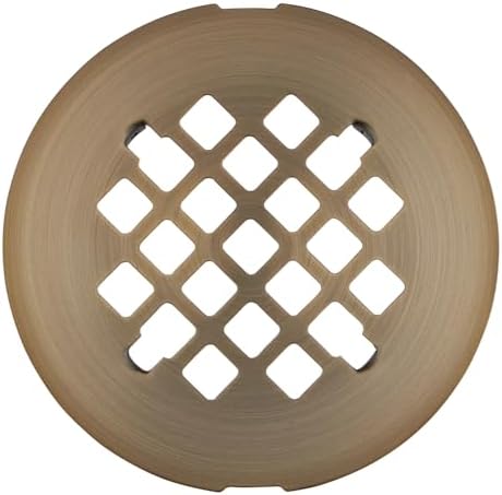 Signature Hardware 932343 Modern Snap-in Shower Drain Strainer - Aged Brass