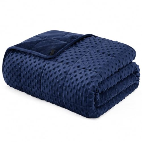 Weighted Blanket Queen 20lbs 60"x80" Navy Thick Warm Minky Heavy Blanket