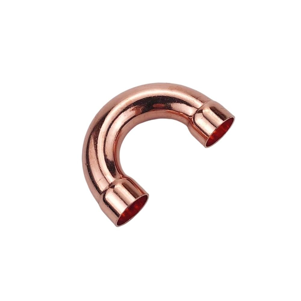 1pc 42mmx1.2mmx95mm ID Weld Socket End Feed Solder 180 Degree Bend Pure Copper Pipe Fitting Brass Hose