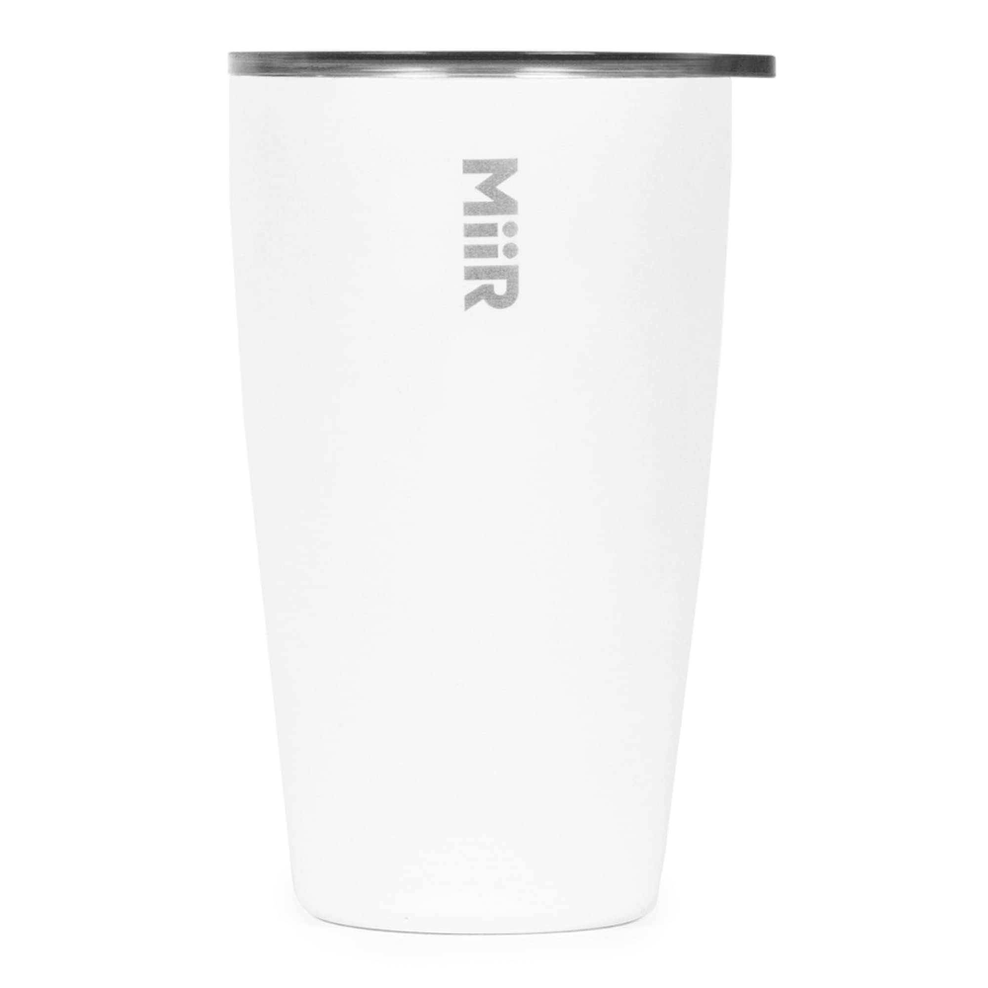 MiiR Drinking Cup, Tumbler, Vacuum Insulated, Splash Proof, Stainless Steel Construction, Drink Glass, White, 12 Oz