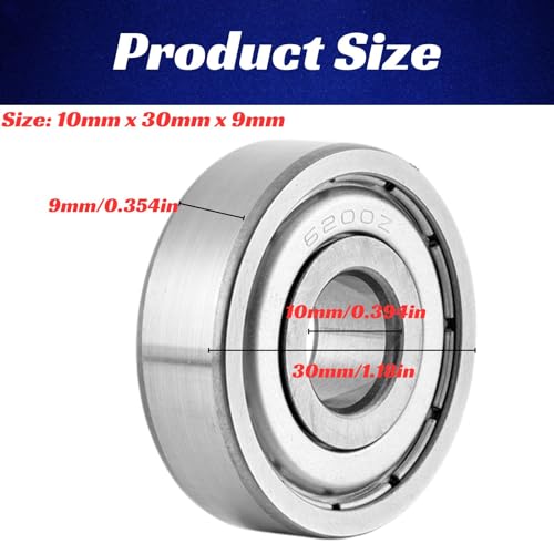 Exerauo ZZ Ball Bearings 10Mm X 30Mm X 9Mm Double Shield Deep Groove Ball Bearing Pre-Lubricated Easy To Maintain thumb #1