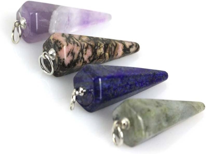 Miniatura 3 de Colgante de péndulo de piedra con 6 conos hexagonales facetados cristal curativo de reiki de difusión de péndulo joyería de adivinación K70W4 ojo de