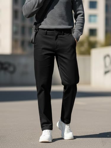 Image of Urbano Fashion Men's Cotton Light Weight Non-Stretch Slim Fit Casual Trousers