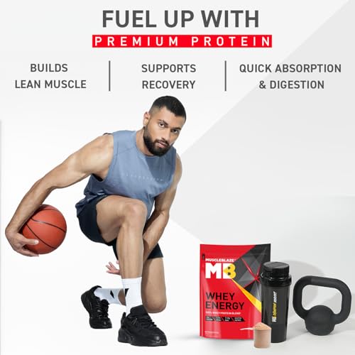 Image of MuscleBlaze Whey Energy (Cold Coffee, 2kg / 4.4lbs) | 24g Protein, 100% Whey Protein Blend, Added Digestive Enzymes