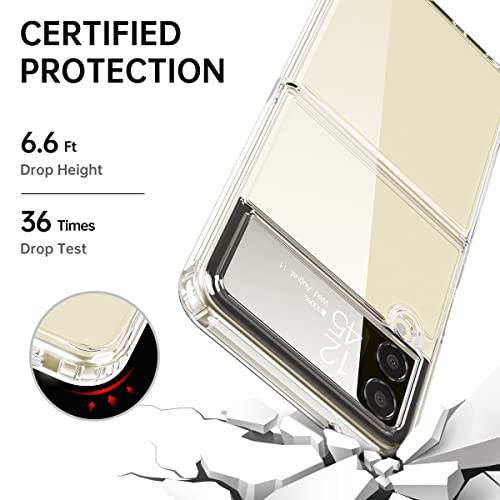 Restone Capa para Samsung Galaxy Z flip 4 5G 2022, capa de telefone fina transparente com parte tras