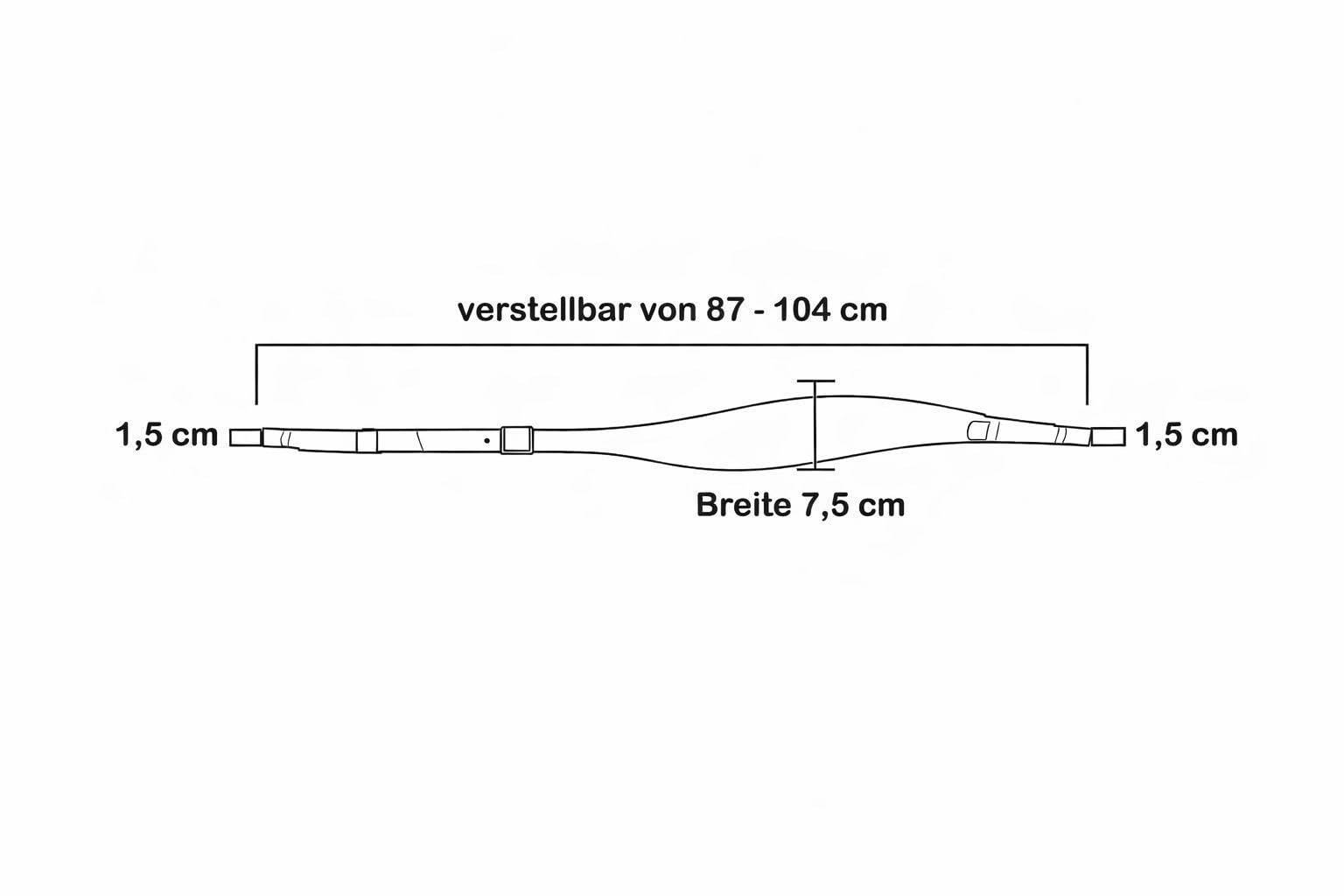 Harmonikariemen XL Luxus Schwarz S-Form Echtleder-Trageriemen für Steirische Harmonika gepolstert verstellbar ergonomisch