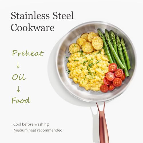 Image of CAROTE 30 PCS Tri-Ply Stainless Steel Cookware Set, Pots and Pans Set, Non Toxic Induction Kitchen Cooking Sets, Gold