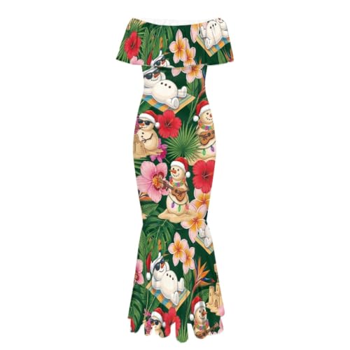 Image of Polynesian Dresses for Women Off Shoulder Maxi Dress Puletasi Samoan Dresses S-7XL