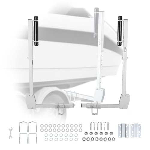 VEVOR Guía para Remolque de Barco Altura Ajustable de 700-1050 mm, 2 Piezas de Acero Engrosado de Alta Resistencia con Guía de Rodillos Suaves, para Barcos de Pesca, Lanchas, 2 Opciones de Montaje