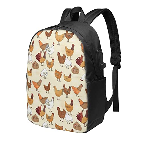 Porte-documents affaires motif poulet pour transporter votre ordinateur avec style