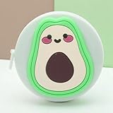 Generic 1Pcs Tape Measure Round Push-Button Tape Measure Avocado Design +/-5% Accuracy Plastic Green 5x5x1cm