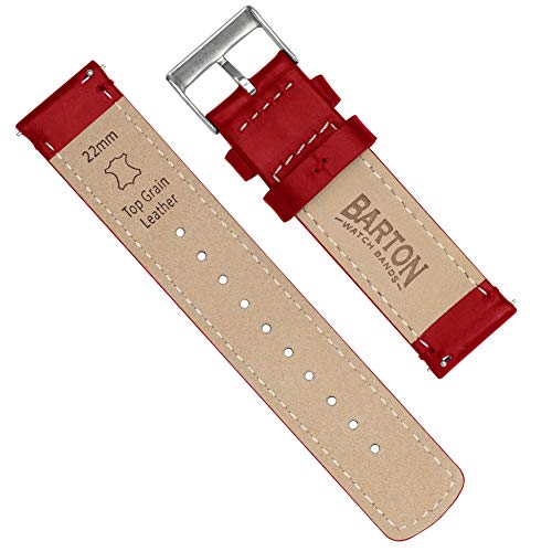 Image of BARTON WATCH BANDS - Top Grain Leather Watch Bands Compatible with Apple Watch Models - 1, 2, 3, 4, 5, 6, 7, 8, 9, 10, SE, Ultra & Ultra 2