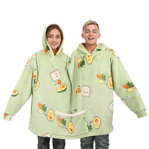 Matching Couples Pajamas Hoodies Funny Couple Onesies Two Person Flannel Blanket Clothes for Adult Bf and Gf (UK Alpha One Size Regular Regular Green)