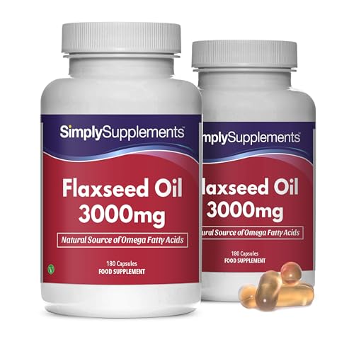 Flaxseed Oil 3000mg ALA Supplement, 360 Softgels