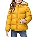 Winter Coats For Girls 3T Warm Fall Parka Puffer Down Boys Winter Jacket Size 7 Soft Zip Up Fashion Coats For Girls 14-16 Fuzzy Fleece Hooded Quilted Outdoor Outfits With Pockets Yellow 90