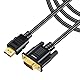 JOPHEK HDMI zu VGA Kabel 1.8m Unterstützung 1080P umwandeln Signal verbindet einen Desktop-PC, DVD, Laptop mit HDMI Anschluss einen Monitor, Projektor, HDTV mit VGA-Port