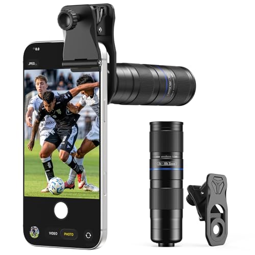 APEXEL Telephoto 5-10X Zoom Lens for iPhone & Android, Optical Magnification, Universal Clip-On Phone Camera Lens, Aviation Aluminum Body for Travel, Sports & Concert Photography