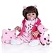AFIKS 18 Pollici 48 cm Bambola Reborn Bambina Morbida Real Touch Corpo in Tessuto Morbido Bambola in Silicone Bambino 9 Mesi Bambola Realistica Compleanno Regalo di Natale per 3 Anni e Oltre