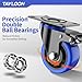 3 Inch Caster Wheels Heavy Duty 1600lbs, Swivel Casters Set of 4 with Safe Dual Locking,Industrial Plate Casters, Locking Casters Wheels for Furniture,Workbench(Free Hardware Kit)