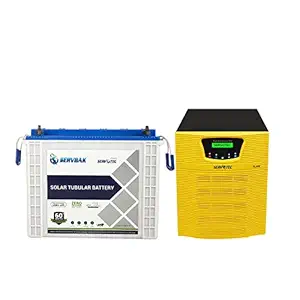 SERVBAK Solar STB-1500 (150Ah/12VDC) Tubular Solar Battery + OFFGRID MPPT Solar PCU 1kW