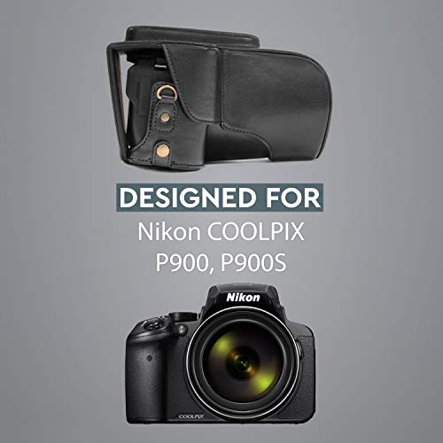 Megagear Ever Ready Protective Leather Camera Case, Bag For Nikon Coolpix P900, Nikon Coolpix P900S Compact System Camera (Black) (Mg532) #TOP5