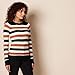 Amazon Essentials Women's Regular-Fit Soft Touch Long-Sleeve Crewneck Sweater, Black Brown Rugby Stripe, XX-Large