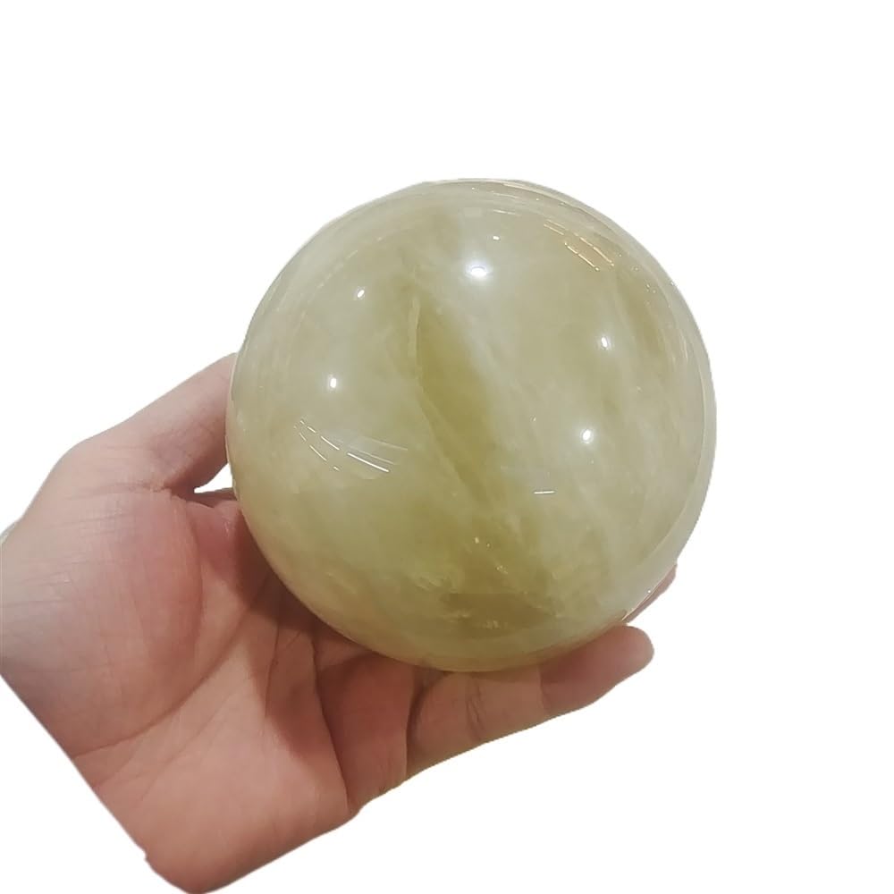 AARTERZZA Yellow Crystal Ball Quartz Sphere Gemston Home Decor Ornaments (Size : 70-80mm)