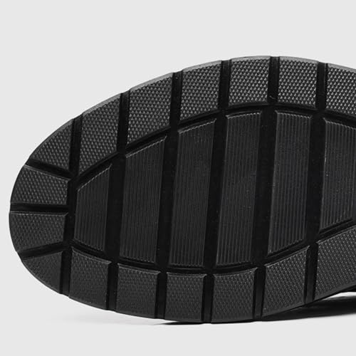 Men's Leather Casual Oxford Shoes Round Toe Slip Low Top Lug Sole Dress Shoes Business Meeting Office Work Shoes2