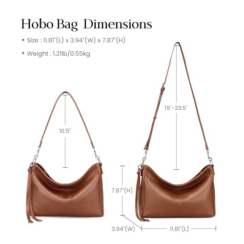 Image of befen Genuine Leather Hobo Bag Purses for Women, Anti Theft Leather Purse | Crossbody Purses with Built in RFID Wallet, Hobo Crossbody Bag Shoulder Handbags