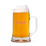 Made in Gift Jarra de Cerveza de Vidrio 50 Centilitros Personalizada en Varios Diseños de Impresión a Color con Foto, Texto y Nombres como Regalo Original para los Cerveceros (Nombre o texto)