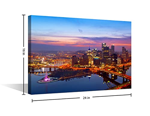 Impression sur toile de Pittsburgh pour salon moderne